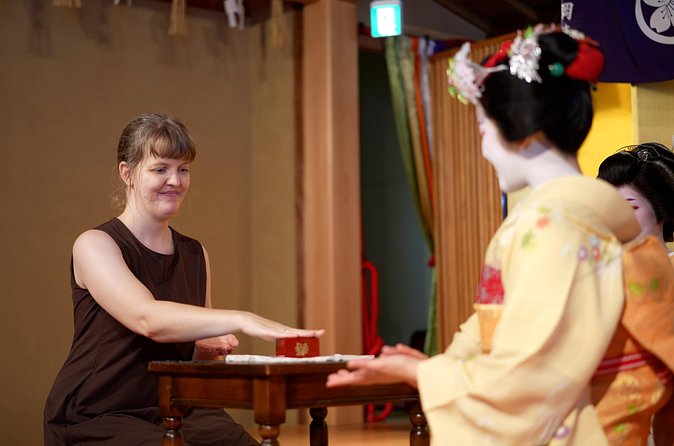 Authentic Maiko Experience＆Kyoto Dinner (Free drink) at Noh Stage - Your two-shot photo on the Noh stage