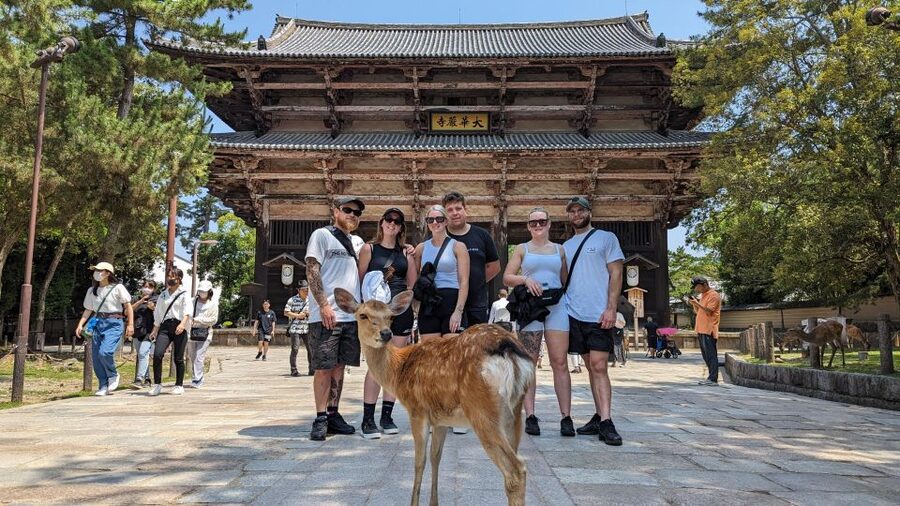 E-Bike Nara Highlights - Todaiji, Knives, Deer, Shrine - Riding past Mt. Wakakusa