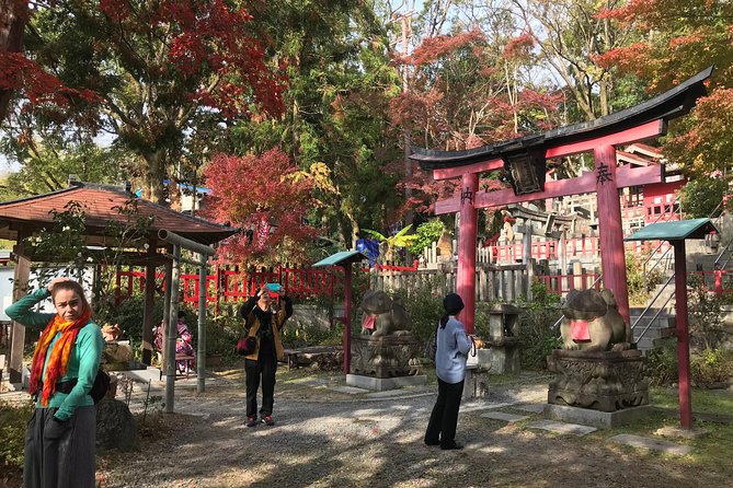 Inside of Fushimi Inari - exploring and lunch with locals - Soba and inari sushi at a local restaurant