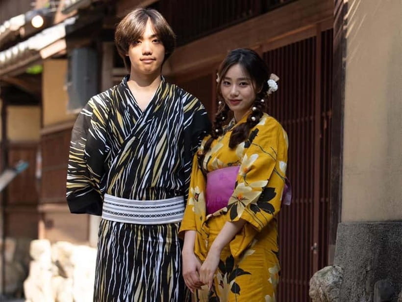 Kyoto Kimono Rental mimosa ｜Kimono/Yukata Rental Couple Plan - Optional photography and paid finishing touches