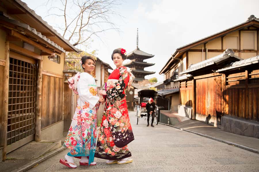 Kyoto: Premium Kimono Rental for 1 day to stroll around - Walking out from Gojo into Kyoto