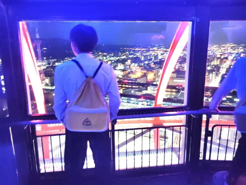 Kyoto: Station and Tower Night Tour with Light Show - Kyoto Tower’s night view from above