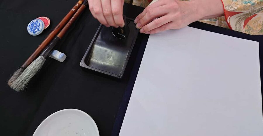 Kyoto: Sumi Ink and Brush Calligraphy Experience - From brush drills to bamboo