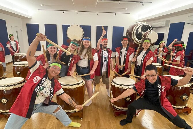 TAIKO, Japanese Drum Experience from Kyoto - The final group performance and costume photograph