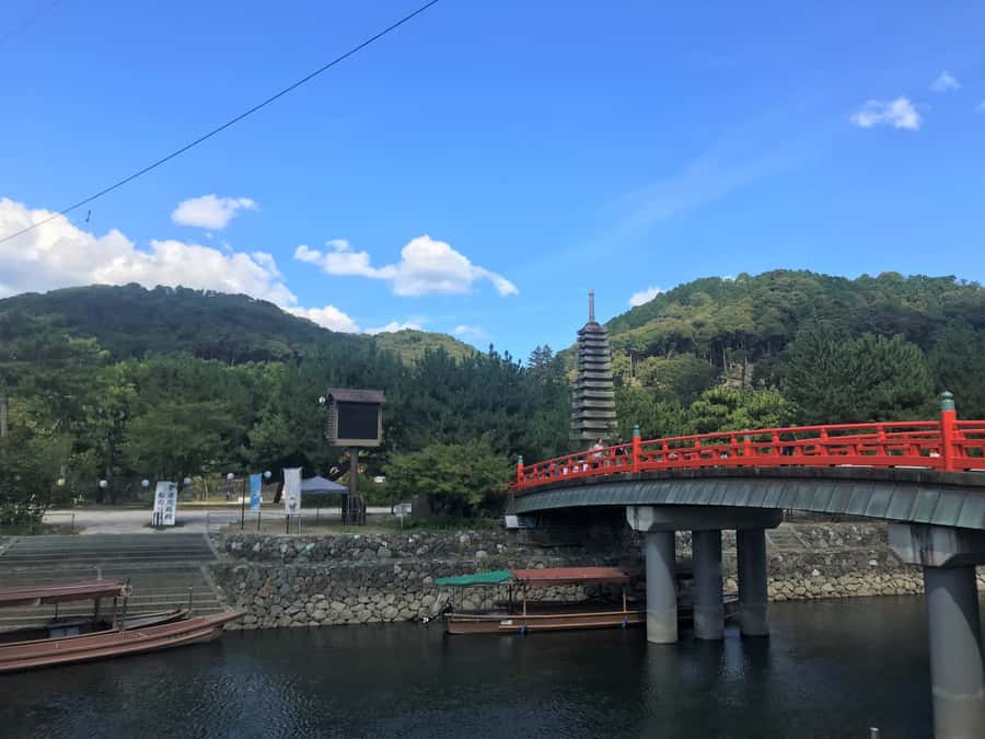 Uji: Green Tea Tour with Byodoin and Koshoji Temple Visits - Crossing the Uji River toward Byodoin